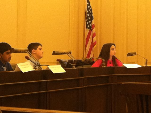 Sara participated in Middle School Model Congress debating bills at the NJ State house.