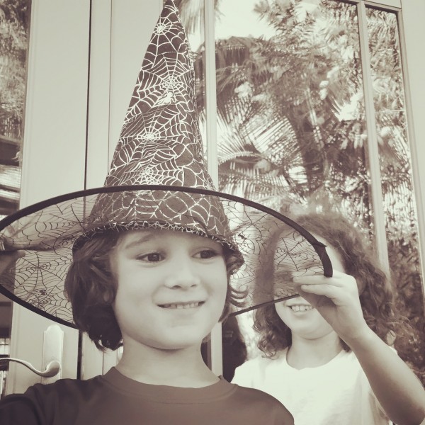 Luka wears the Sorting Hat
